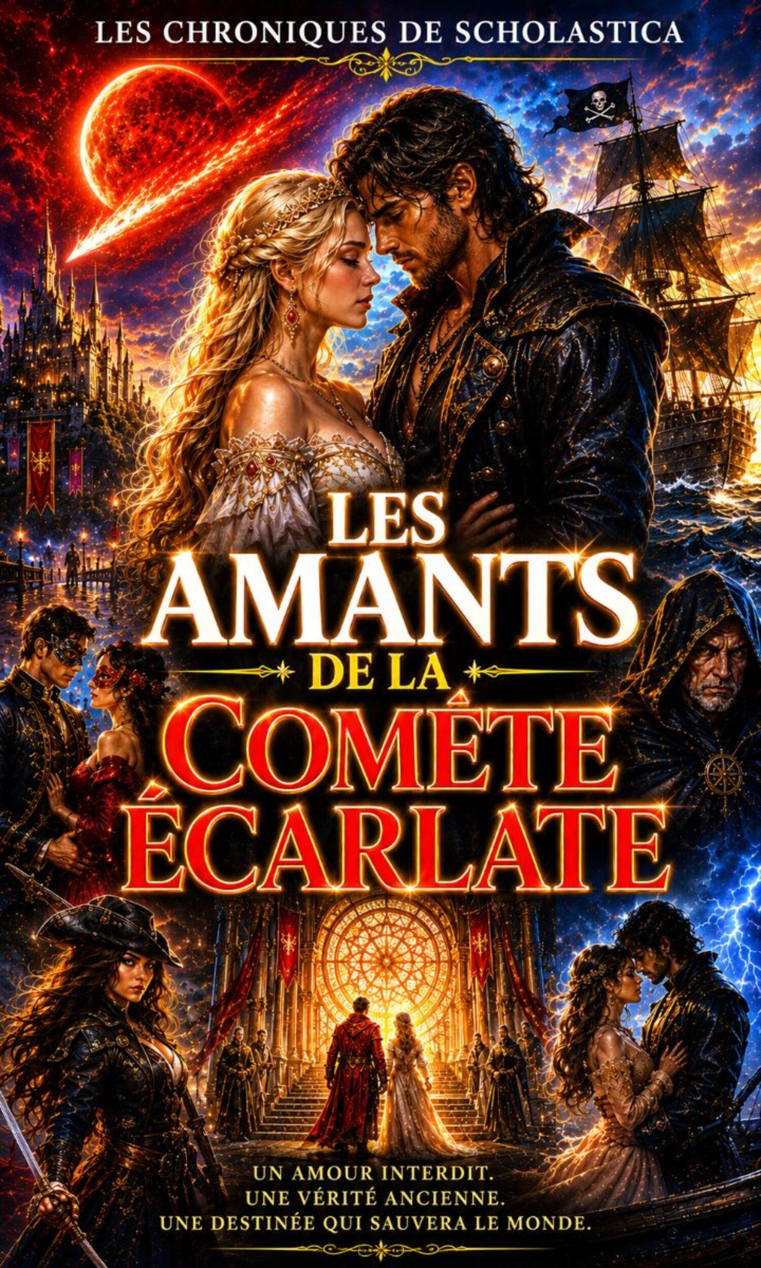 Couverture de Les amants de la comète écarlate 