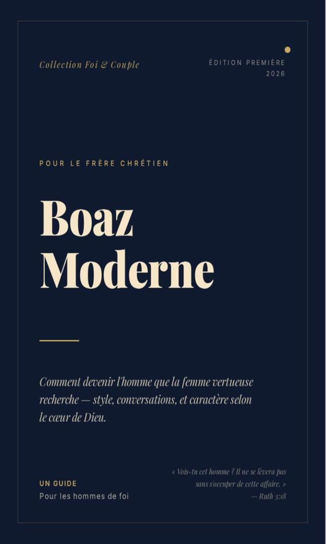 Couverture de Boaz Moderne : Comment devenir l'homme que la femme vertueuse recherche selon le cœur de Dieu.