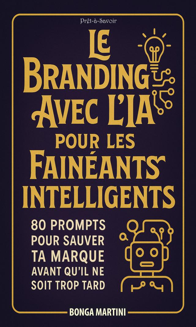 Couverture de Le Branding Avec L’IA Pour Les Fainéants Intelligents : 80 Prompts Pour Sauver Ta Marque