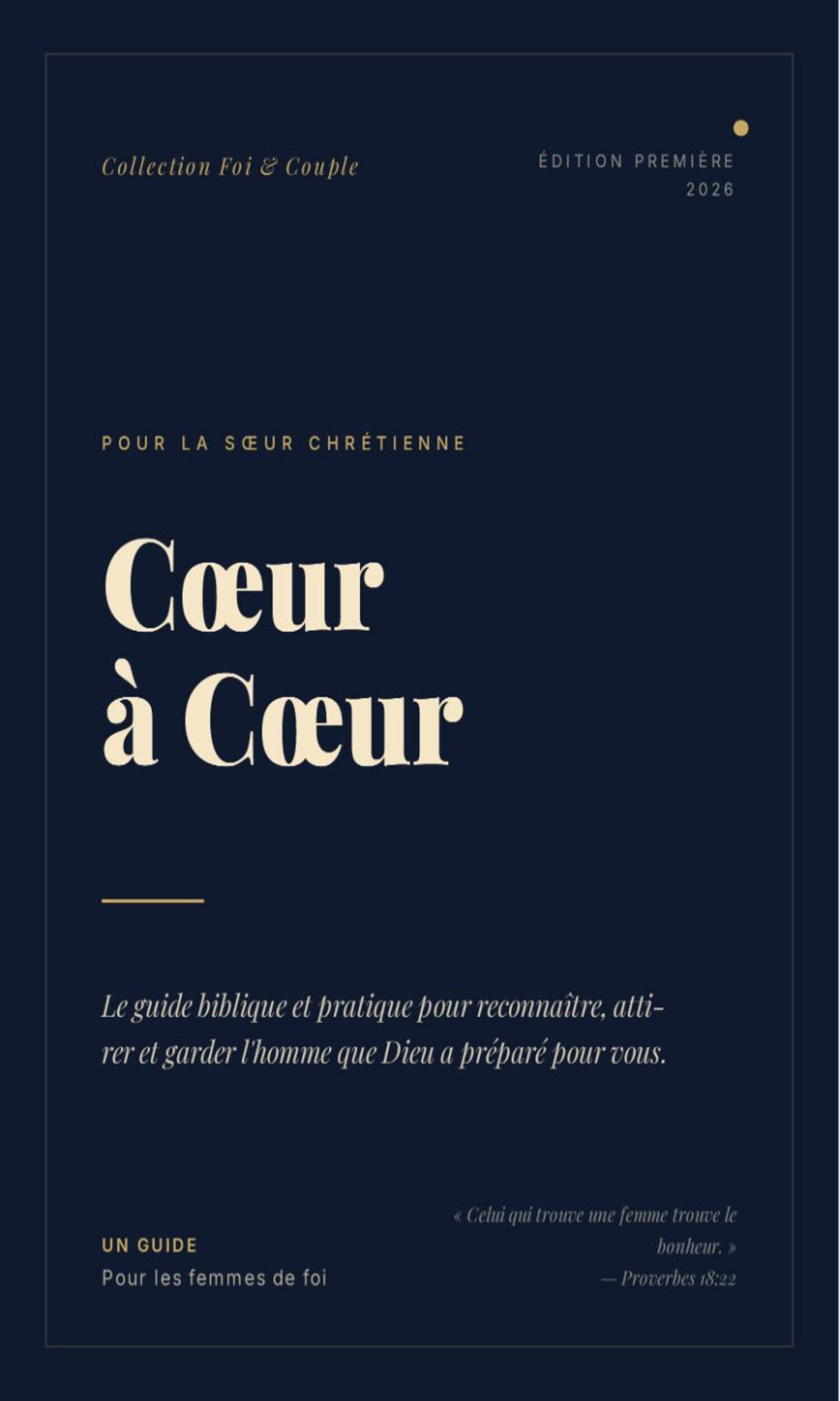 Couverture de Cœur à Cœur : Le guide biblique et pratique pour reconnaître, attirer et garder l'homme que Dieu a préparé pour vous.