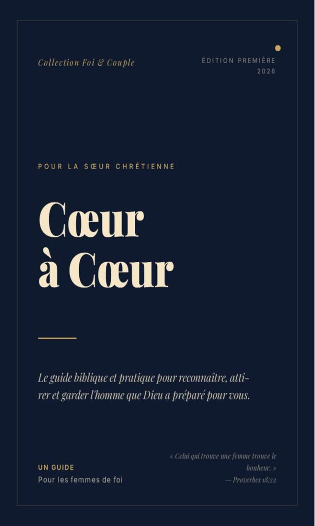 Couverture de Cœur à Cœur : Le guide biblique et pratique pour reconnaître, attirer et garder l'homme que Dieu a préparé pour vous.